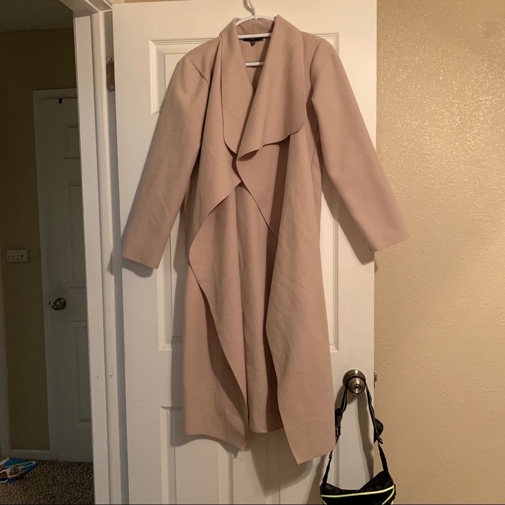 Tan felt trench coat